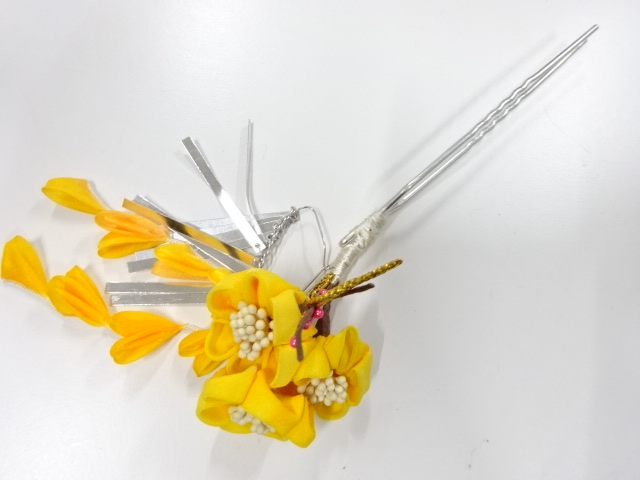 アンティーク　つまみ細工　びらびら簪